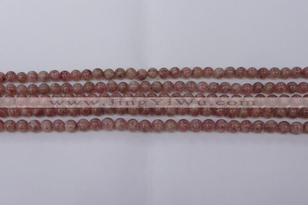 CBQ601 15.5 inches 6mm round natural strawberry quartz beads