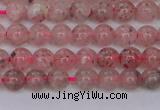 CBQ606 15.5 inches 6mm round natural strawberry quartz beads