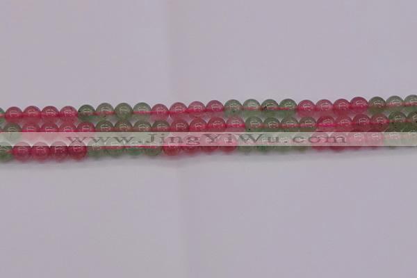 CBQ651 15.5 inches 6mm round mixed strawberry quartz beads
