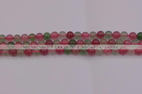 CBQ657 15.5 inches 8mm round mixed strawberry quartz beads