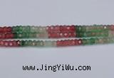 CBQ675 15.5 inches 4*7mm faceted rondelle mixed strawberry quartz beads