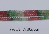 CBQ676 15.5 inches 5*9mm faceted rondelle mixed strawberry quartz beads