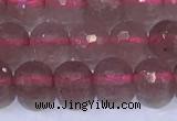 CBQ701 15.5 inches 6mmm faceted round strawberry quartz beads