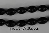 CBS201 15.5 inches 8*12mm rice blackstone beads wholesale