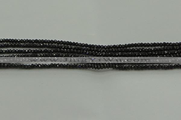 CBS531 15.5 inches 1.5*2.5mm faceted rondelle black spinel beads