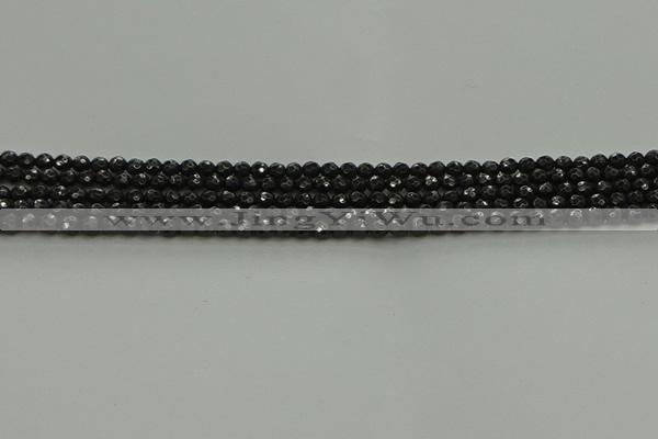CBS534 15.5 inches 3mm faceted round black spinel beads