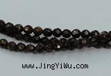 CBZ102 15.5 inches 4mm faceted round bronzite gemstone beads