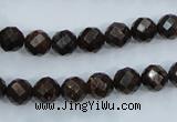 CBZ103 15.5 inches 6mm faceted round bronzite gemstone beads