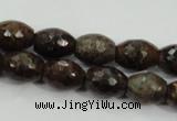 CBZ108 15.5 inches 10*13mm faceted rice bronzite gemstone beads
