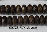 CBZ404 15.5 inches 6*12mm faceted rondelle bronzite gemstone beads