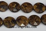 CBZ431 15.5 inches 15mm faceted coin bronzite gemstone beads