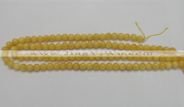 CCA04 15.5 inches 8mm round yellow calcite gemstone beads wholesale