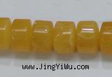 CCA09 15.5 inches 10*16mm wheel-shaped yellow calcite gemstone beads
