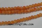 CCA300 15.5 inches 4mm round orange calcite gemstone beads wholesale