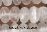 CCA368 15.5 inches 6*10mm rondelle white calcite gemstone beads
