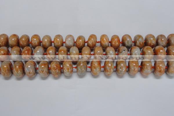 CCA460 15.5 inches 10*16mm rondelle orange calcite gemstone beads