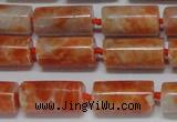 CCA465 15.5 inches 8*16mm tube orange calcite gemstone beads