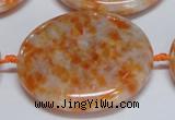 CCA480 15.5 inches 40mm flat round orange calcite gemstone beads
