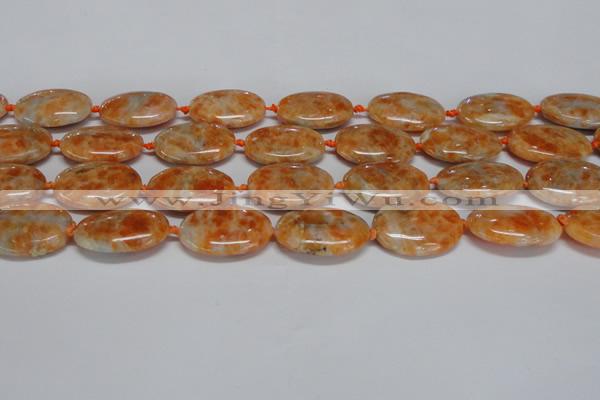CCA484 15.5 inches 18*25mm oval orange calcite gemstone beads