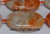 CCA487 15.5 inches 25*35mm oval orange calcite gemstone beads