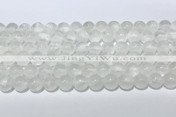 CCA511 15.5 inches 8mm round white calcite gemstone beads