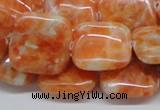 CCA58 15.5 inches 20*20mm square orange calcite gemstone beads