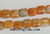 CCA71 15.5 inches 10*10mm square orange calcite gemstone beads