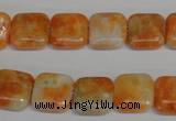 CCA72 15.5 inches 12*12mm square orange calcite gemstone beads