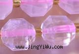 CCB1000 15 inches 9*10mm faceted rose quartz beads