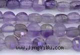CCB1144 15 inches 4mm faceted coin amethyst beads