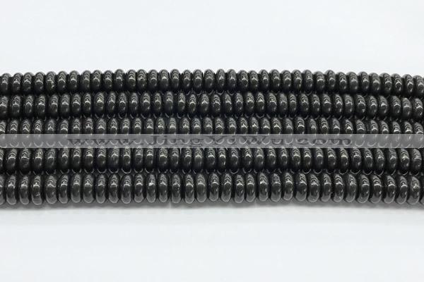 CCB1196 15 inches 4.5*10mm rondelle shungite gemstone beads