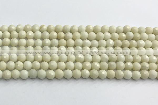 CCB1210 15 inches 6mm faceted round ivory jasper beads