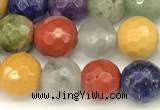 CCB1230 15 inches 6mm faceted round mixed gemstone beads