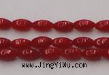 CCB130 15.5 inches 3*6mm rice red coral beads strand wholesale