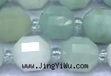 CCB1306 15 inches 9mm - 10mm faceted amazonite beads