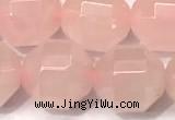 CCB1317 15 inches 9mm - 10mm faceted rose quartz turquoise beads