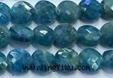 CCB1321 15 inches 6mm faceted coin apatite gemstone beads