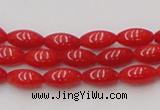 CCB134 15.5 inches 4*8mm rice red coral beads strand wholesale