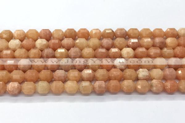 CCB1504 15 inches 7mm - 8mm faceted peach calcite beads