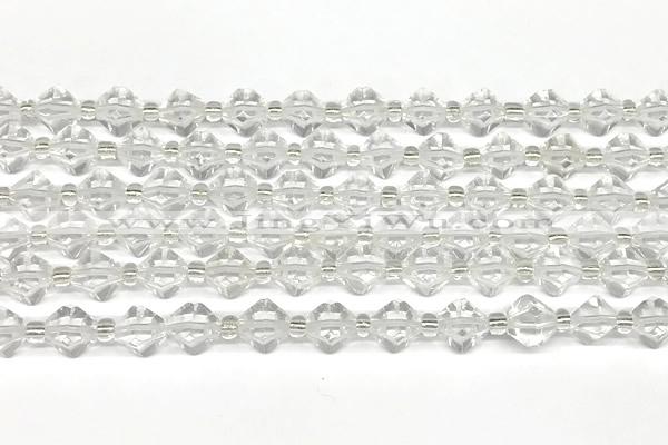 CCB1600 15 inches 10mm faceted white crystal beads