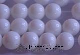 CCB402 15.5 inches 8mm round white tridacna beads wholesale