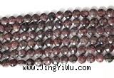 CCB751 15.5 inches 8mm faceted coin red garnet gemstone beads