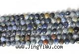 CCB755 15.5 inches 8mm faceted coin blue dumortierite beads