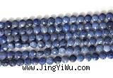 CCB760 15.5 inches 8mm faceted coin blue dumortierite beads