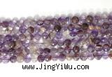 CCB764 15.5 inches 8mm faceted coin purple phantom quartz  beads