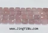 CCB888 11*15mm-12*16mm faceted cuboid rose quartz beads wholesale