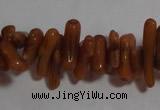 CCB90 15.5 inch 2*8mm irregular branch coffee coral beads Wholesale