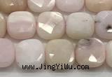 CCB909 15.5 inches 8*8mm faceted square pink opal beads