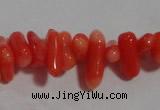 CCB91 15.5 inch 4*11mm irregular branch pale red coral chip beads