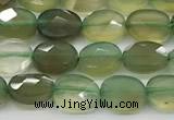 CCB917 15.5 inches 6*8mm faceted oval green agate beads